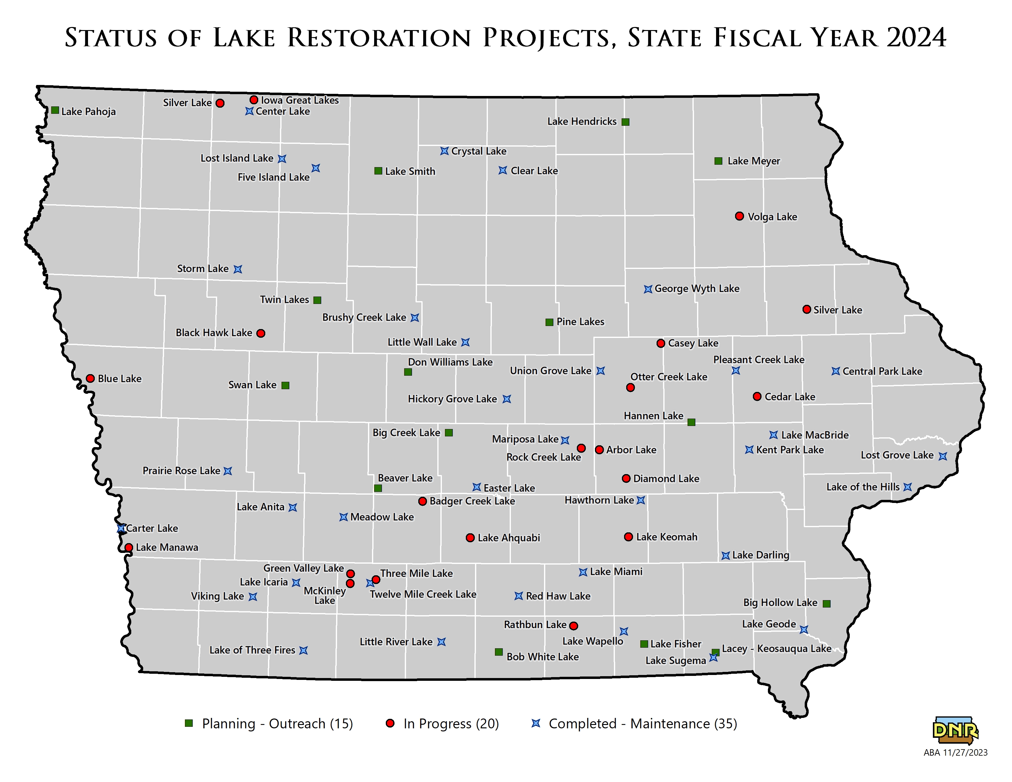 Status of Lake Restoration Projects, State Fiscal Year 2024